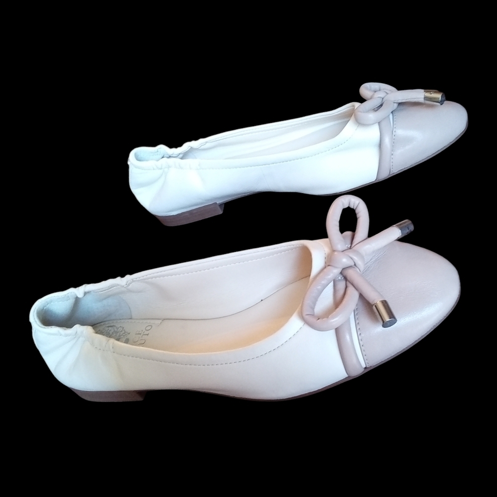 Vince Camuto Maysa Leather Bow Ballet Flats Women Size 8 - Picture 6 of 16